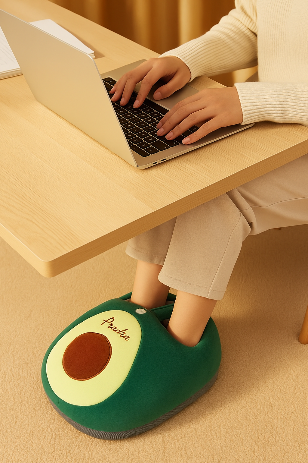 Electric Foot Warmer With Plush Cover